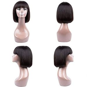 Brazilian Short BoB Wigs With Bangs 8 Inch 